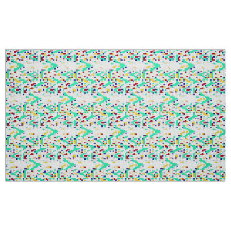Tissu Motif de grille de blocs de couleurs géométriques