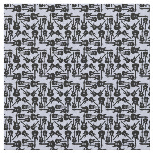 Tissu Motif de guitare électrique musique de couleur pe