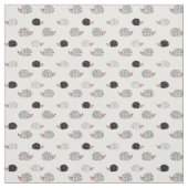 Tissu motif de hérisson noir et blanc (Échantillon)