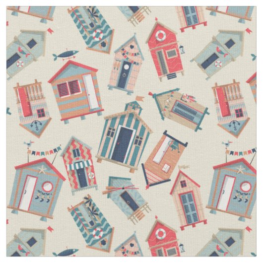 Tissu Motif de hutte de plage (Fermer)