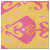Tissu motif de ikat rose jaune chic moderne (Fermer)