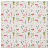 Tissu Motif de ketmie d'ananas de cactus de Flamant rose (Échantillon)
