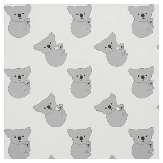 Tissu motif de koala mère et bébé (Échantillon)