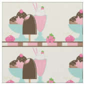 Tissu Motif de la crème glacée douce (Fermer)