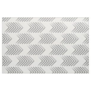 Tissu Motif de la flèche tribale blanche grise