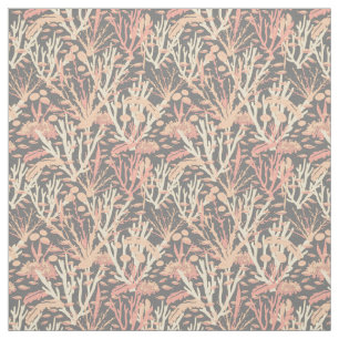 Tissu Motif de la Grande barrière de corail sur Grey