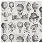 Tissu Motif de l'aéronef "Steampunk" à Ballons à air vin (Fermer)