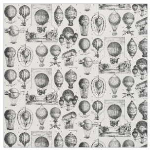 Tissu Motif de l'aéronef "Steampunk" à Ballons à air vin