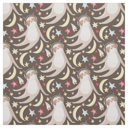Tissu Motif de l'astronaute Sloth (Échantillon)