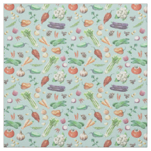 Tissu Motif de légume et d'épices d'aquarelle