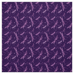 Tissu Motif de libellules en couleur violet