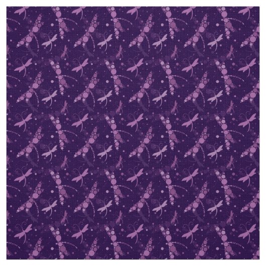 Tissu Motif de libellules en couleur violet (Échantillon)