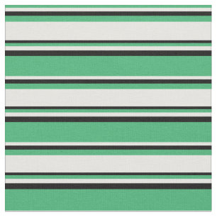 Tissu Motif de lignes/bandes vertes, blanches et noires