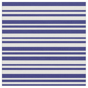 Tissu Motif de lignes bleu et blanc de minuit