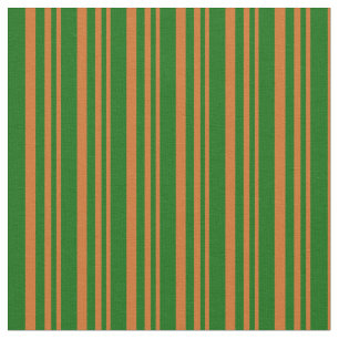 Tissu Motif de lignes chocolat et vert foncé