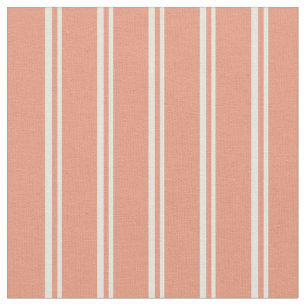Tissu Motif de lignes de couleur beige et Saumon foncé