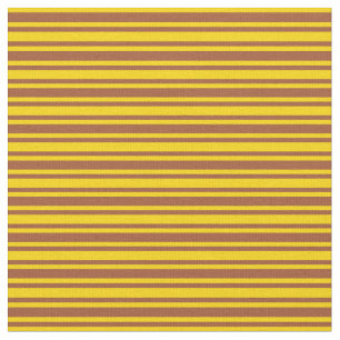 Tissu Motif de lignes de couleur sienne et jaune