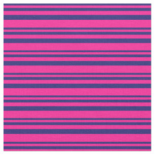 Tissu Motif de lignes/rayures bleues et roses profondes