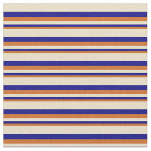 Tissu Motif de lignes/rayures de chocolat, bleu et bronz