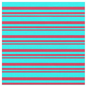 Tissu Motif de lignes/rayures de couleur Crimson et Cyan