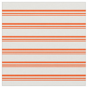 Tissu Motif de lignes/rayures de couleur rouge et crème