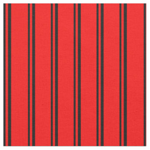 Tissu Motif de lignes/rayures noires et rouges