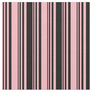 Tissu Motif de lignes/rayures roses et noires claires