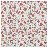 Tissu Motif de l'infirmière des Coeurs rouges (Échantillon)