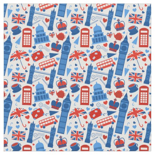 Tissu Motif de Londres Angleterre (Fermer)