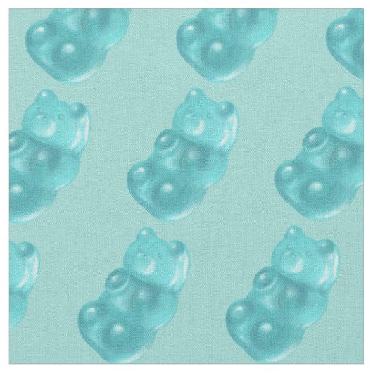 Tissu Motif de l'ours de gomme bleu (Fermer)