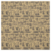 Tissu Motif de machines à vapeur vintage (Échantillon)