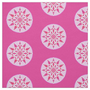 Tissu Motif de mandala dans rose, le fuchsia et le blanc