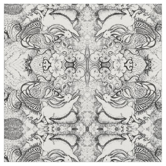 Tissu Motif de mandala de lapin (Fermer)