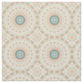 Tissu Motif de mandala moderne orange et vert (Échantillon)
