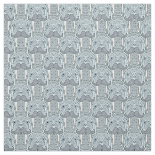 Tissu Motif de moustache de morse (Échantillon)
