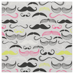 Tissu Motif de moustache, rétro style