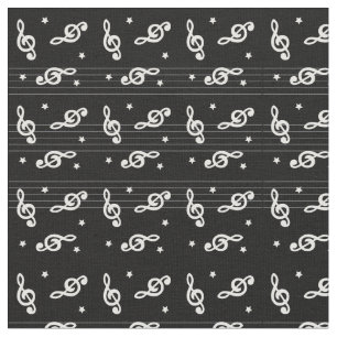 Tissu Motif de musique Treble Clef