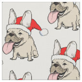 Tissu Motif de Noël de bouledogues français (Fermer)