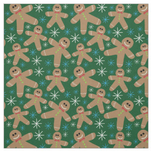 Tissu Motif de Noël de Gingerbread Man
