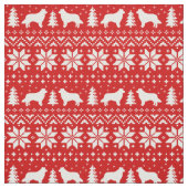 Tissu Motif de Noël de silhouettes de border collie (Échantillon)