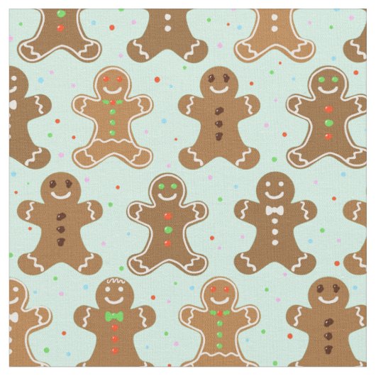 Tissu Motif de Noël Hommes Gingerbread (Fermer)