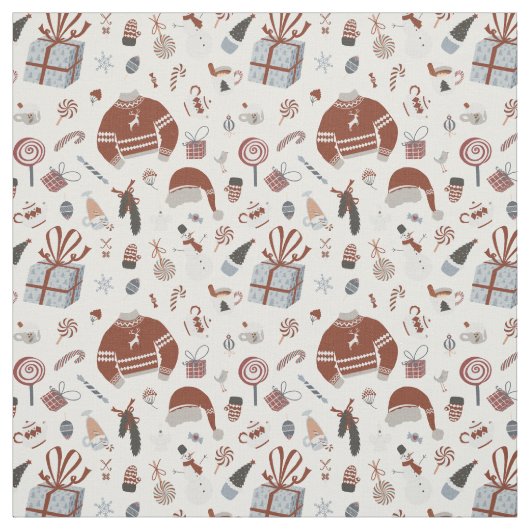 Tissu Motif de Noël rétro (Échantillon)