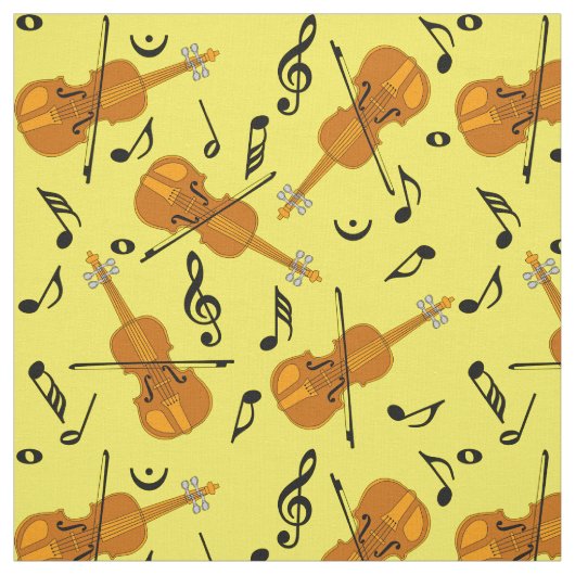 Tissu Motif de notes de musique violon (Échantillon)