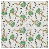Tissu Motif de notes musicales Bagpipes (Échantillon)