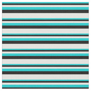 Tissu Motif de nuances turquoise, noire et blanche