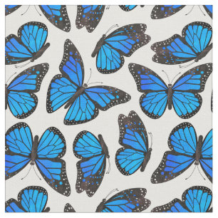Tissu Motif de papillon bleu de monarque