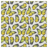 Tissu Motif de papillon jaune de monarque (Échantillon)