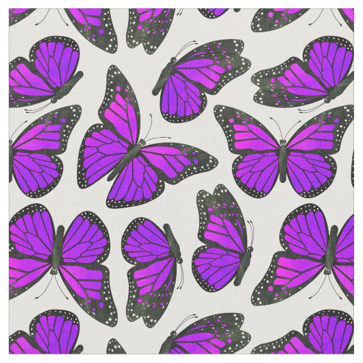 Tissu Motif de papillon pourpre de monarque (Fermer)