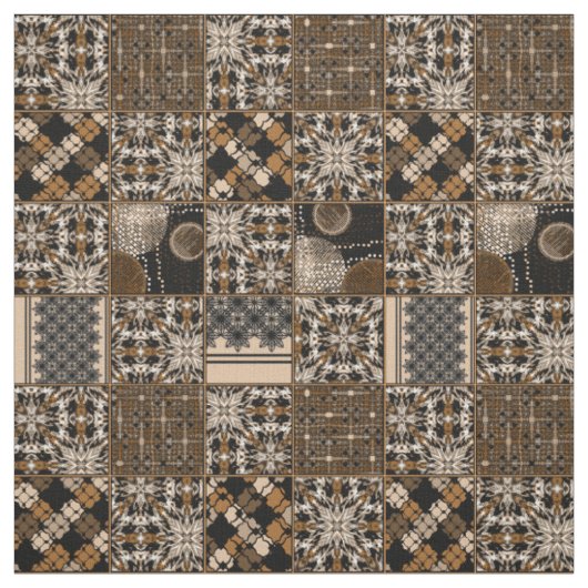 Tissu Motif de patchwork rustique (Échantillon)