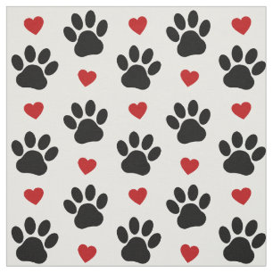 Tissu Motif De Pâtes, Pâtes De Chien, Pâtes Noires, Coeu